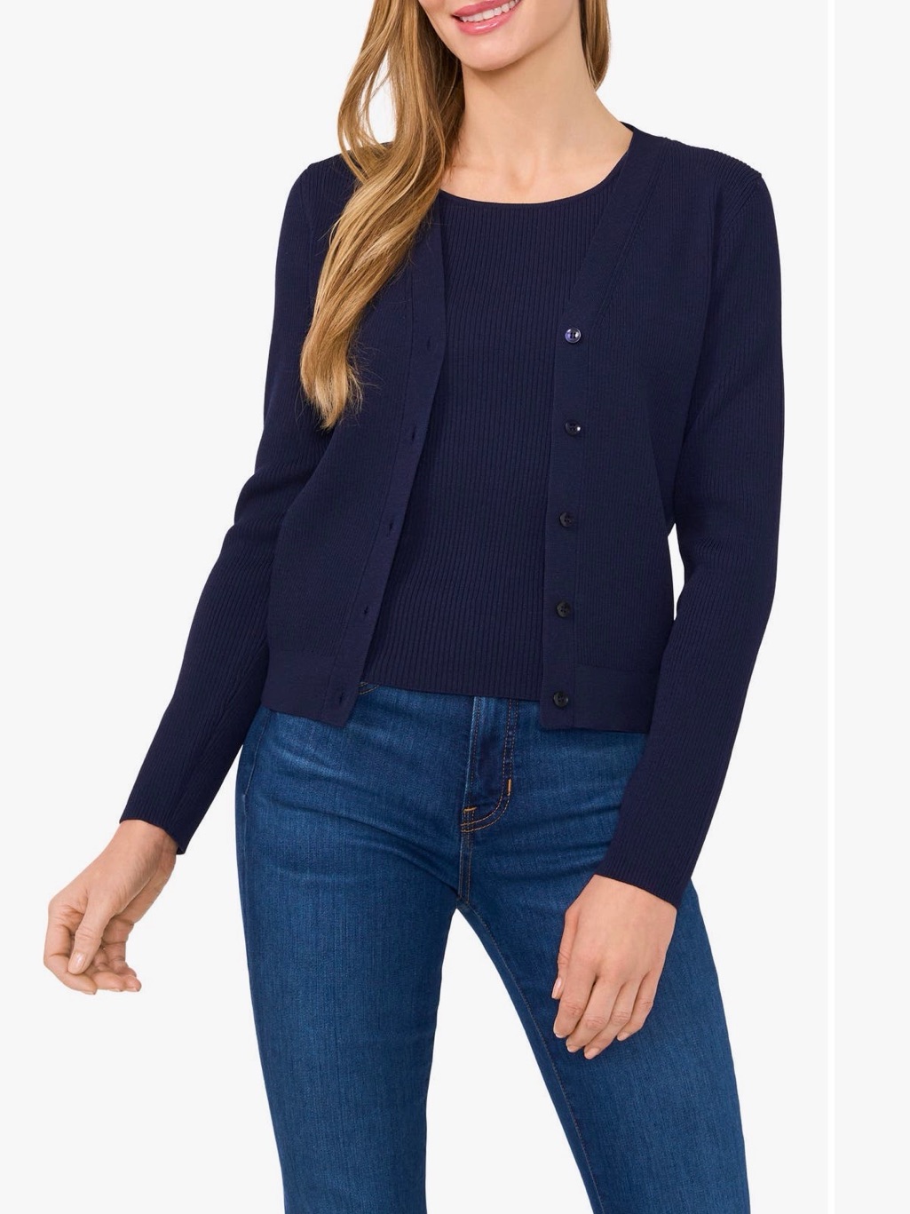 Nwt Ted Baker London Navy Fine Ribbed V-Neck Cardigan Sweater Medium